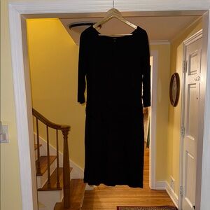 Talbots Black Long-Sleeve Knee-Length Dress